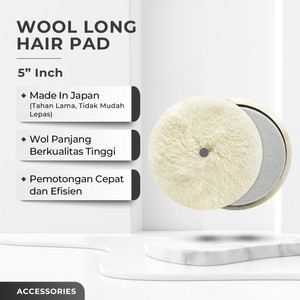 [EZR.0700225] Aniki 5" Inch Wool Long Hair Pad / Busa Poles Mobil Motor