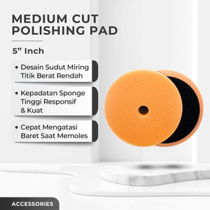 [EZR.0700226] ANIKI 5" inch Medium Cut Polishing Pad / Busa Poles Mobil Motor