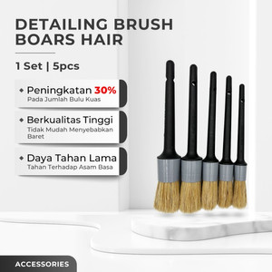 [EZR.0700241] ANIKI Detailing Brush Boars Hair 1 Set 5 Pcs / Sikat Detailing