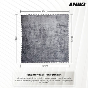 [EZR.0700263] ANIKI Microfiber Edgeless Premium Quality 420GSM 40cmx40cm / Kain Lap