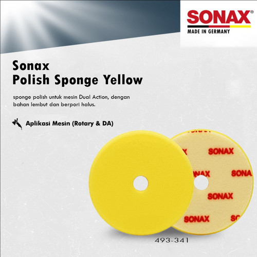 [EZR.0700285] Sonax Polishing Sponge Yelllow 143 mm Dual Action Busa Poles Foam Pad 5,5 inch