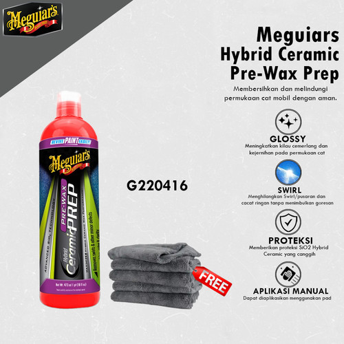[EZR.0700305] Meguiars - Meguiar'S Hybrid Ceramic Pre Wax Prep 473Ml Penghilang Swirl / Baret 2In1 Polish + Semi Coating