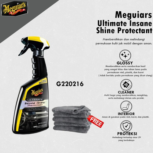 [EZR.0700306] Meguiars - Meguiar'S Ultimate Insane Shine Protectant Spray 473Ml Pengilap Plastik / Perawatan Dashboard Mobil G220216