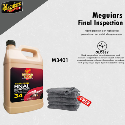 [EZR.0700313] Meguiars - Meguiar's Final Inspection M34 3,79L Galon MIRROR GLAZE Pembersih & Pengkilap Mobil