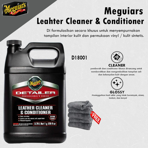 [EZR.0700330] Meguiars - Meguiar's D180 Leather Cleaner & Conditioner 3,79L Galon Pembersih Jok Kulit D18001