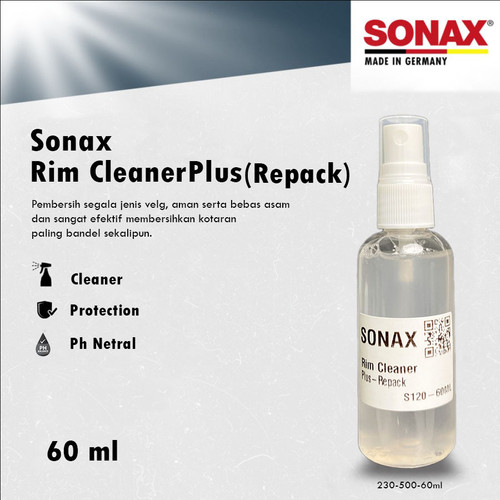 [EZR.0700340] SONAX Rim Cleaner Plus Wheel Cleaner Pembersih Velg / Besi / Rem / Iron Remover - REPACK / ECER 230-500