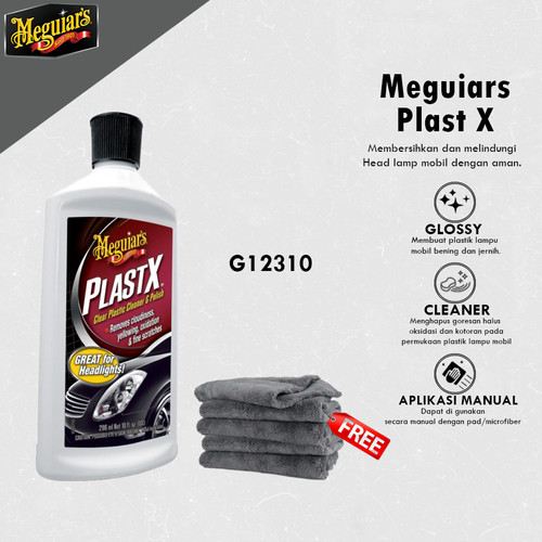 [EZR.0700389] Meguiars - Meguiar's Plast X 295ml Menghilangkan Oksidasi Degradasi Kimia Poles Lampu Headlamp