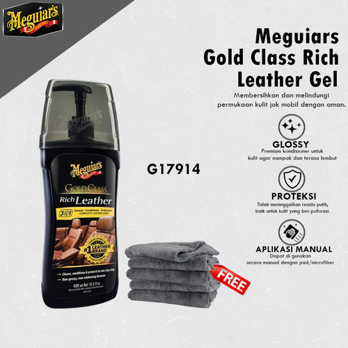 [EZR.0700404] Meguiars - Meguiar's Gold Class Rich Leather Cleaner Conditioner Gel 400ml Jok Kulit Mobil