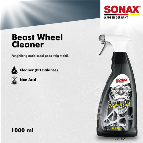 [EZR.0700441] SONAX Beast Wheel Cleaner - Acid Free 1 Liter ORIGINAL Pembersih Velg