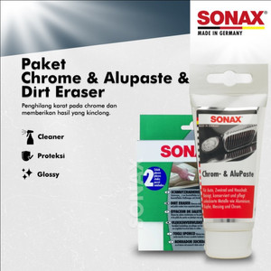 [EZR.0700447] Paket Sonax Chrome & Alu Paste 75Ml + Sonax Dirt Eraser 250Gr