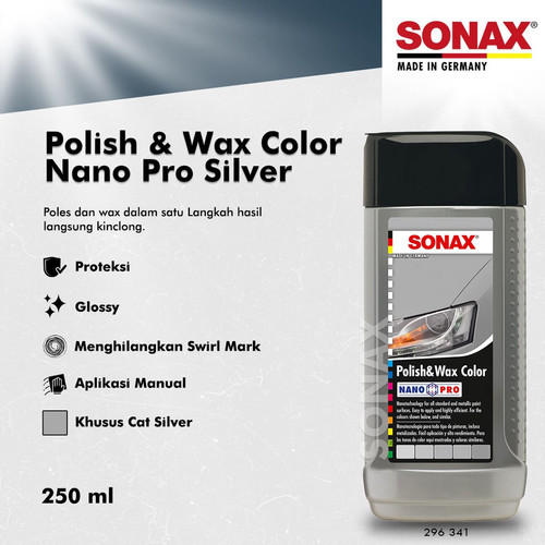 [EZR.0700456] SONAX Polish & Wax Color Nano Pro Silver 250ml Wax Mobil Silver / Abu