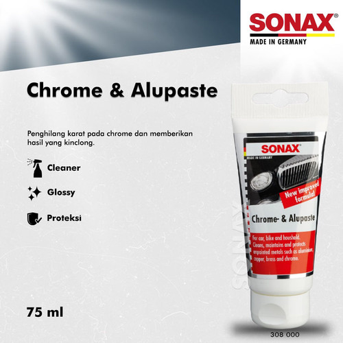 [EZR.0700460] SONAX Chrome & Aluminium Paste 75ml Poles Penghilang Karat Krom Alumunium