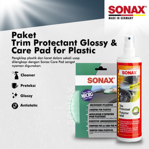 [EZR.0700461] Paket Sonax Trim Protectant Glossy & Care Pad For Plastic Membersihkan Dan Melindungi Plastik / Karet