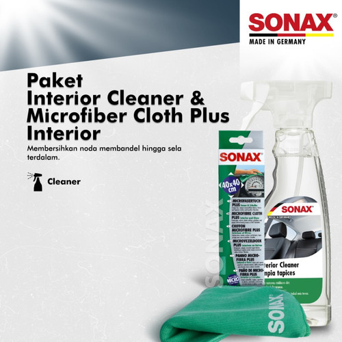 [EZR.0700463] PAKET - SONAX Interior Cleaner & Microfiber Cloth Plus Interior & Glass