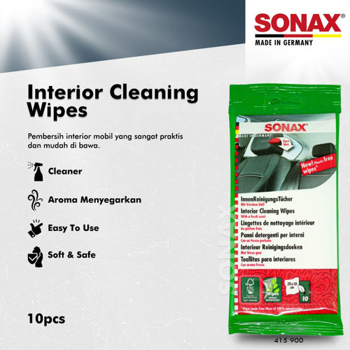 [EZR.0700466] SONAX Interior Cleaning Wipes Tisu Tissue Basah Pembersih Interior Mobil 1pack / 10pcs