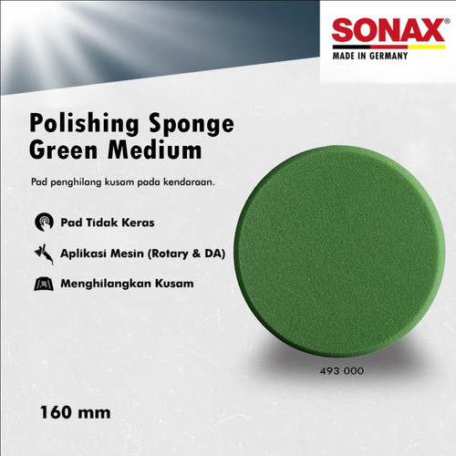 [EZR.0700478] SONAX Polishing Sponge Medium Green Busa Poles Foam Pad Polish 6 inch