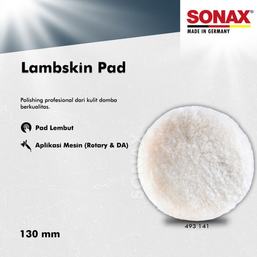 [EZR.0700480] SONAX Sonax Lambskin Pad 130mm Busa Poles Wool 5 inch
