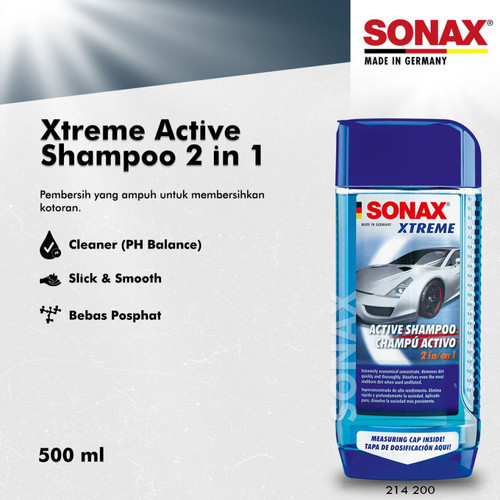 [EZR.0700524] Sonax Xtreme Active Shampoo 2 in 1 500ml Car Wash Shampo Cuci Mobil