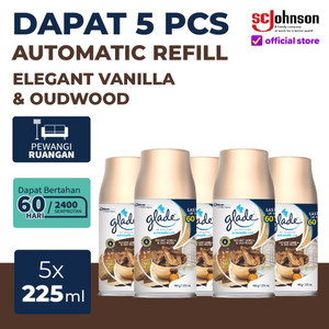 [EZR.0700628] (Dapat 5 pcs) Glade Matic Refill Elegant Vanilla & Oudwood 146gr