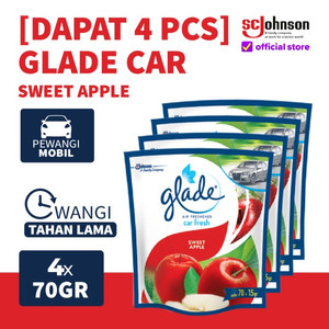 [EZR.0700653] (Dapat 4 pcs) Glade Car Sweet Apple Gel 70gr