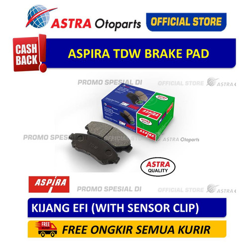 [EZR.3200273] Brake Pad Aspira TDW untuk Mobil: KIJANG EFI (WITH SENSOR CLIP)
