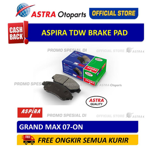 [EZR.3200280] Brake Pad Aspira TDW untuk Mobil: GRAND MAX 07-ON