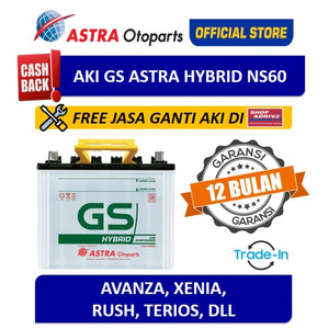 [EZR.3200380] Aki GS ASTRA Hybrid NS60 (Free Pemasangan Instan + Tukar Tambah)