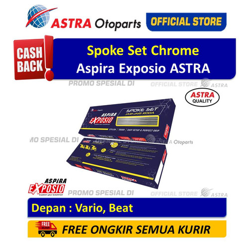 [EZR.3200445] Spoke Set Chrome ASPIRA EXPOSIO Depan Motor Vario, Beat