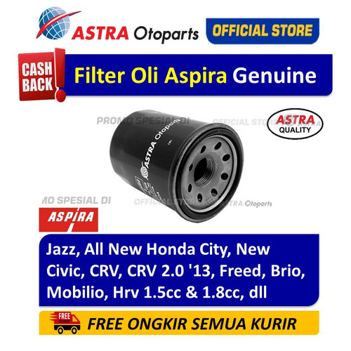 [EZR.3200467] Filter Oli/ Oil Filter Aspira JAZZ, CRV, FREED, BRIO, MOBILIO, dll