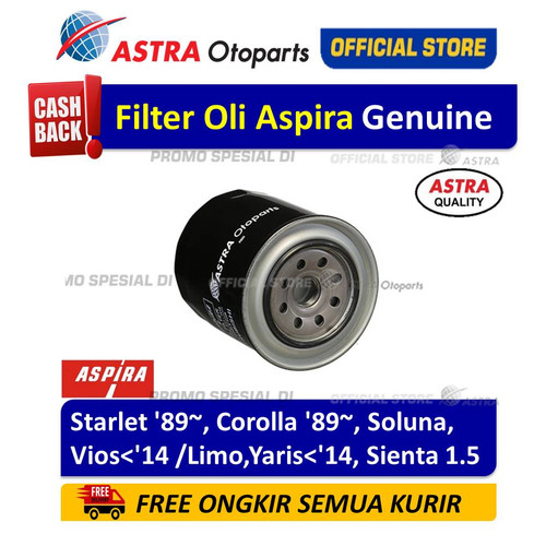 [EZR.3200711] Filter Oli/ Oil Filter Aspira STARLET '89~, SOLUNA, VIOS, YARIS, dll