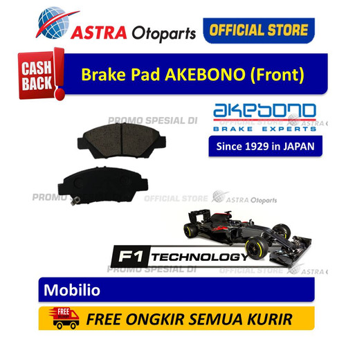 [EZR.3200786] Akebono Kampas Rem Depan Mobilio (2014-Now) AN-566WKI