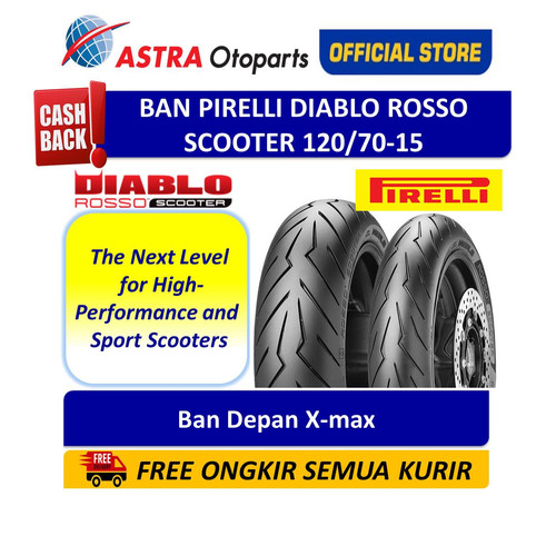 [EZR.3200801] Pirelli Diablo Rosso Scooter 120/70-15M/CTL 56S DRScoF (Depan) (276880