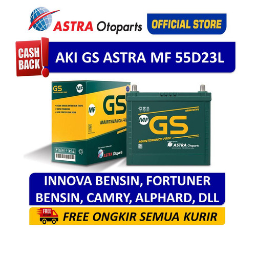[EZR.3200844] Aki GS ASTRA MF 55D23L untuk mobil Toyota Innova, Camry, Fortuner