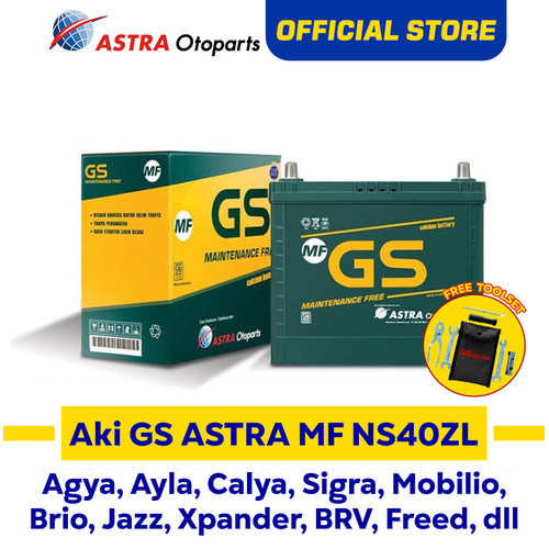 [EZR.3200861] GS ASTRA MF NS40ZL Aki Mobil Calya Sigra,Sirion,Ayla dan sejenisnya