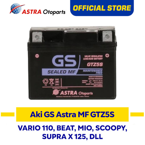 [EZR.3200881] GS ASTRA GTZ-5S untuk Beat, Scoopy, Spacy,Mio,Mio GT,Xeon,dan sejenis