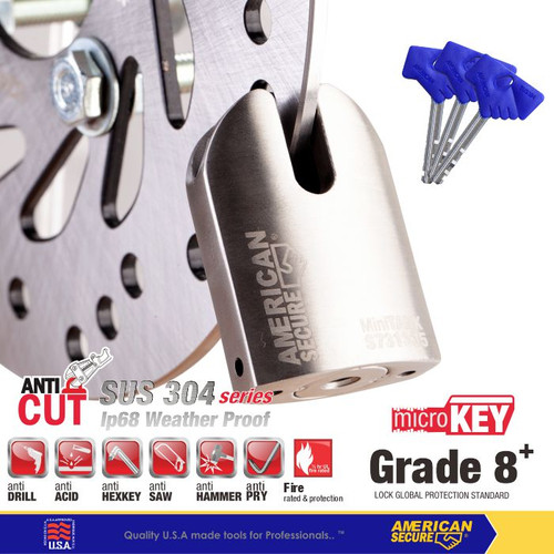 [EZM.2400005] Gembok Motor Mini Tank Stainless Steel American Tool S731335