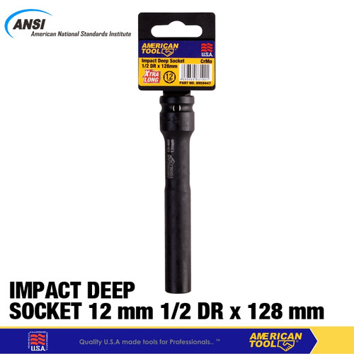 [EZM.2400006] Impact Deep Socket 1/2” 12mm Xtra Long American Tool 8959447