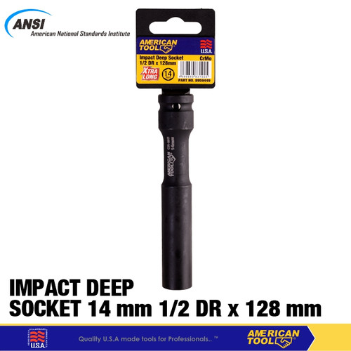 [EZM.2400008] Impact Deep Socket 1/2” 14mm Xtra Long American Tool 8959449