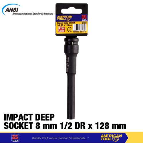 [EZM.2400009] Impact Deep Socket 1/2” 8mm Xtra Long American Too 8959443