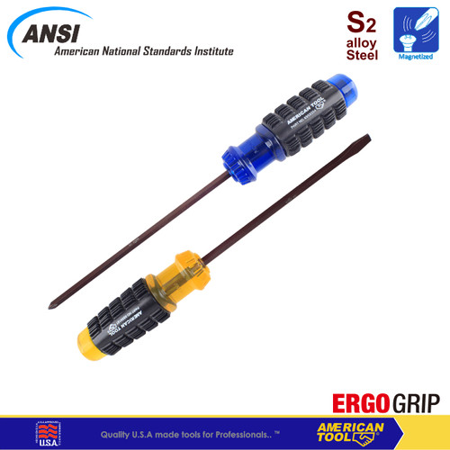 [EZM.2400029] Paket Obeng Rubber Grip Heavy Duty PH2 & SL6 (S2) 150mm American Tool
