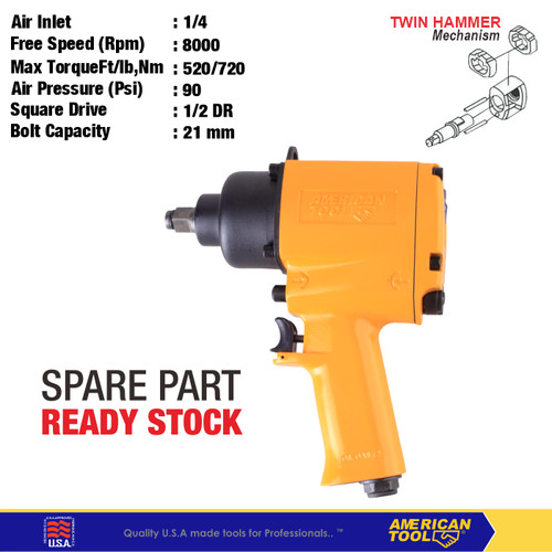 [EZM.2400155] Air Impact Wrench 1/2"DR Twin Hammer American Tool 8959238