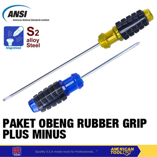 [EZM.2400164] Paket Obeng Rubber Grip PH1 & SL5 (S2) 75mm American Tool