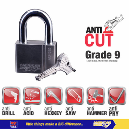 [EZM.2400194] Gembok American Secure Master key by req 50mm Pendek S931350M