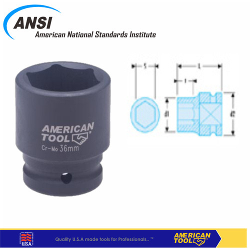 [EZM.2400557] Mata Socket Impact 3/4"DR 6PT 52mm American Tool 8958513