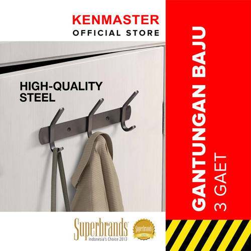 [EZM.2500006] Kenmaster Hanger Hook 3 Gaet KM-HS3 / JY 173 - Gantungan Baju Stainless HNGR050