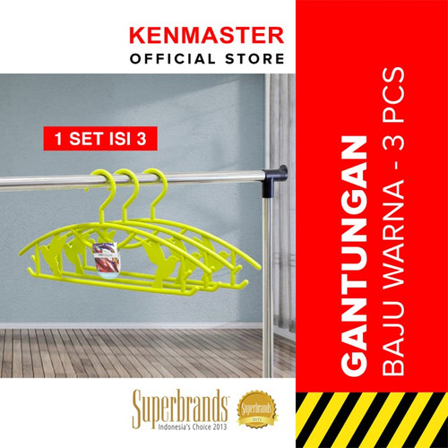 [EZM.2500028] Kenmaster Gantungan Baju / Hanger H07 Warna 1 Set ISI 3 PCS - GANT073