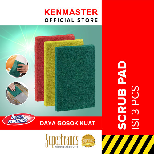 [EZM.2500039] Kenmaster Busa Pad KM-03 ISI 3 PCS / Busa Spons Cuci Piring / Pad Sponge / Sabut Spons - BUSA055