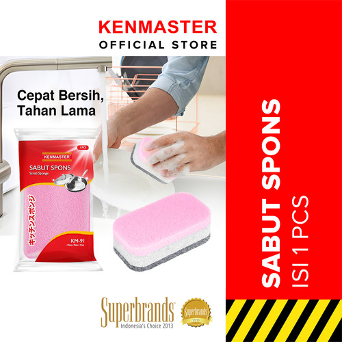 [EZM.2500040] Kenmaster Busa Scrub KM-91 / Busa Spons Cuci Piring / Scrub Sponge / Sabut Spons - BUSA052