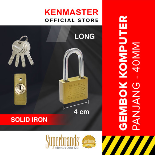 [EZM.2500043] Kenmaster Gembok Komputer Panjang 40MM CK-40L KEY L / Gembok Komputer Key Kuning / Gembok Leher Panjang / Gembok Anti Maling- GBCO012