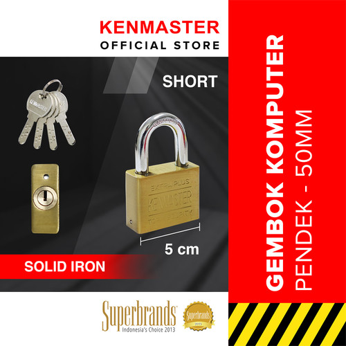 [EZM.2500045] Kenmaster Gembok Komputer Pendek 50MM CK-50S KEY S / Gembok Komputer Key Kuning / Gembok Leher Pendek / Gembok Anti Maling- GBCO010